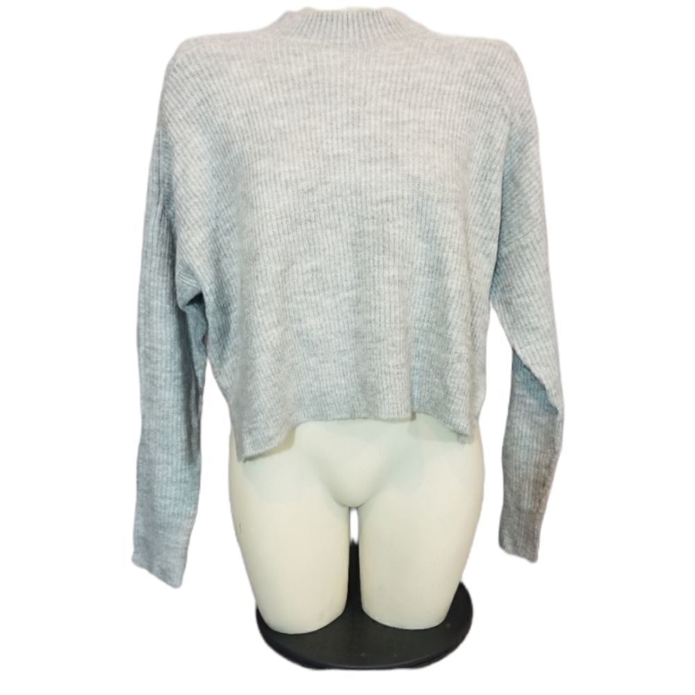 Elodie Mock Turtleneck Grey Sweater Size XL